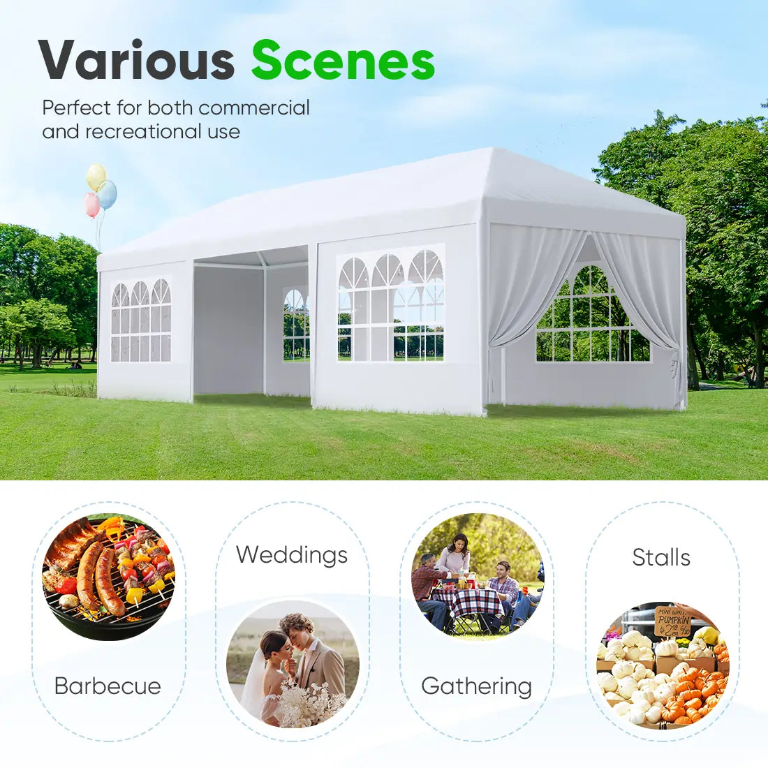 Barnum de réception 3x9 m – Blanc