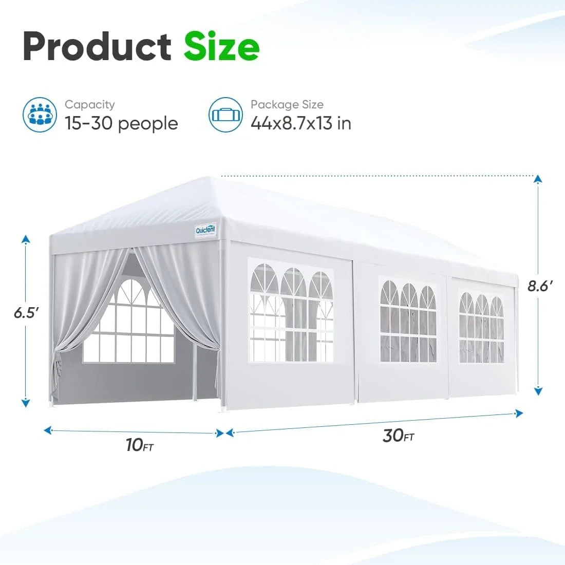 Barnum de réception 3x9 m – Blanc