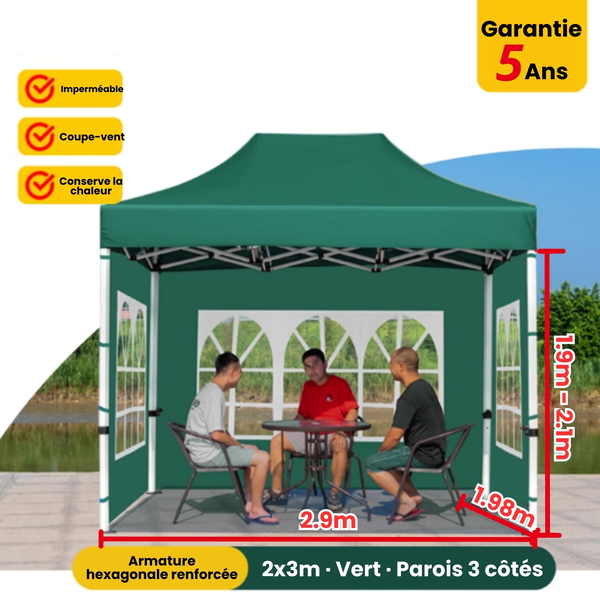 Barnum 2x3 vert avec parois