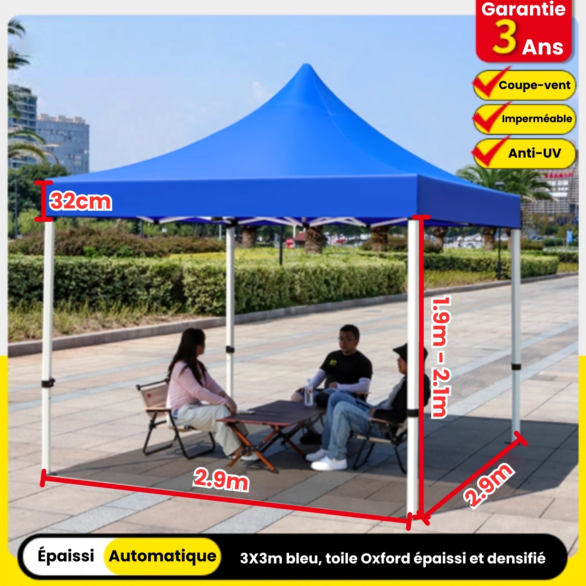 Barnum 3x3m bleu