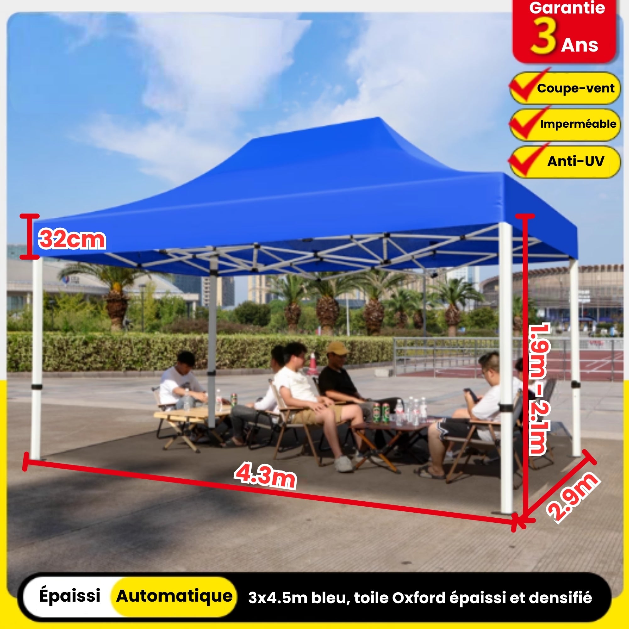 Barnum 3x4,5m bleu