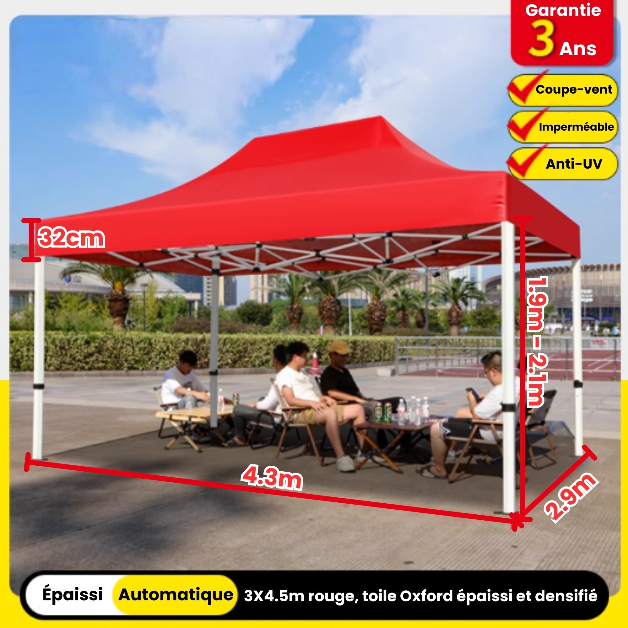 Barnum 3x4,5m rouge