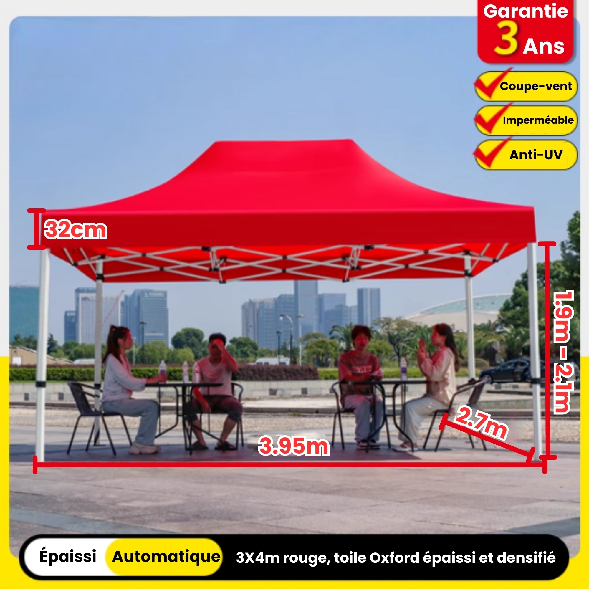 Barnum 3x4m rouge