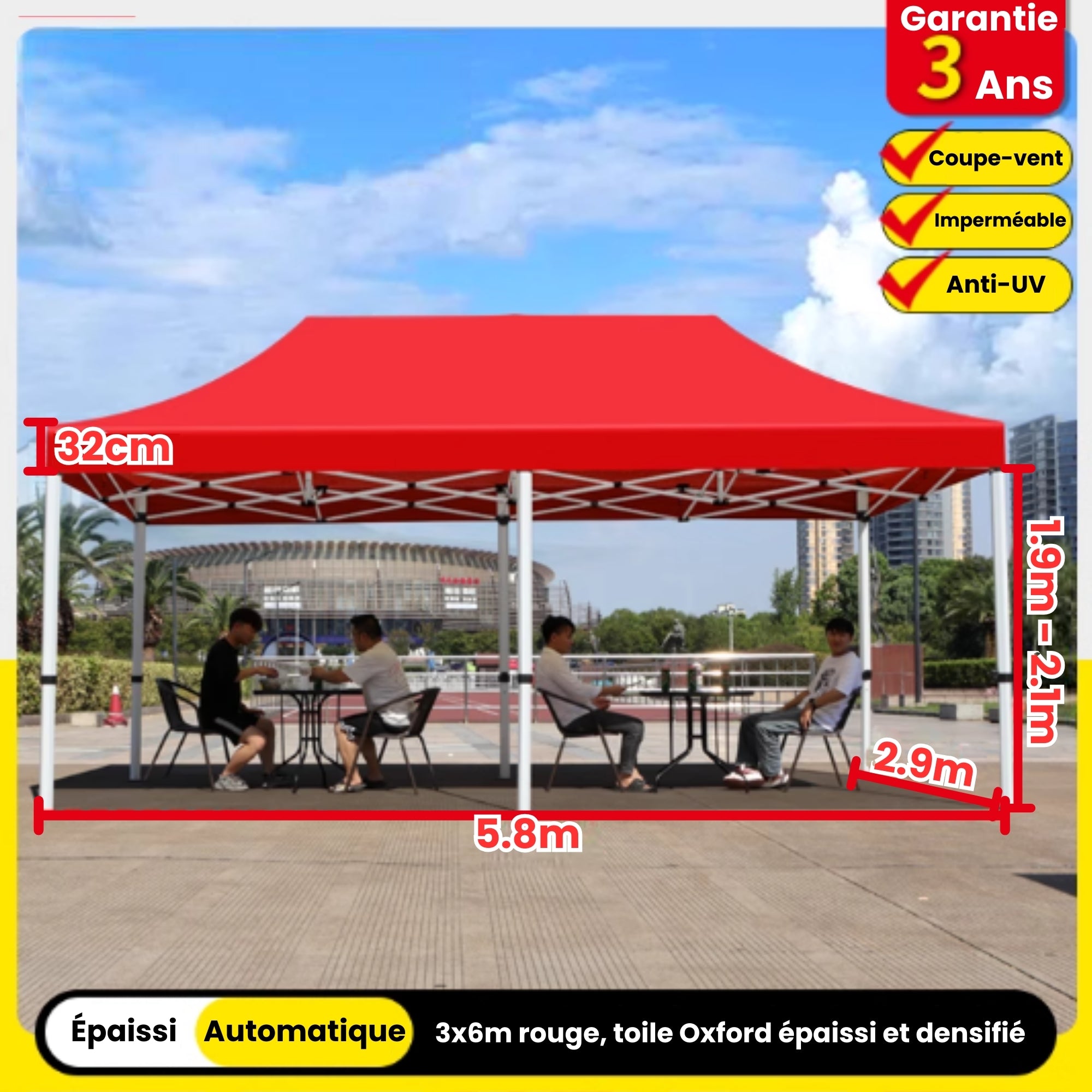 Barnum 3x6m rouge