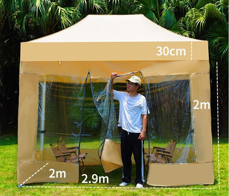 Barnum pliant 2x3 m avec 4 murs transparents