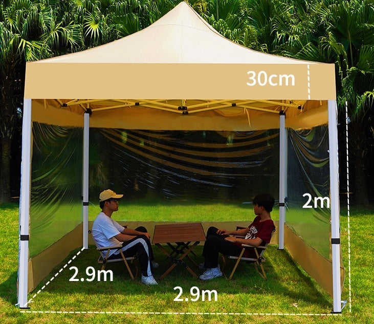 Barnum pliant 3x3 m avec 3 murs transparents