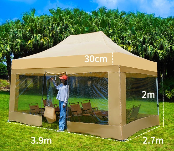 Barnum pliant 3x4 m avec 4 murs transparents