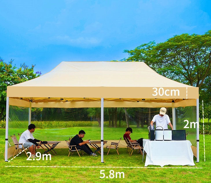 Barnum pliant 3x6 m avec 3 murs transparents