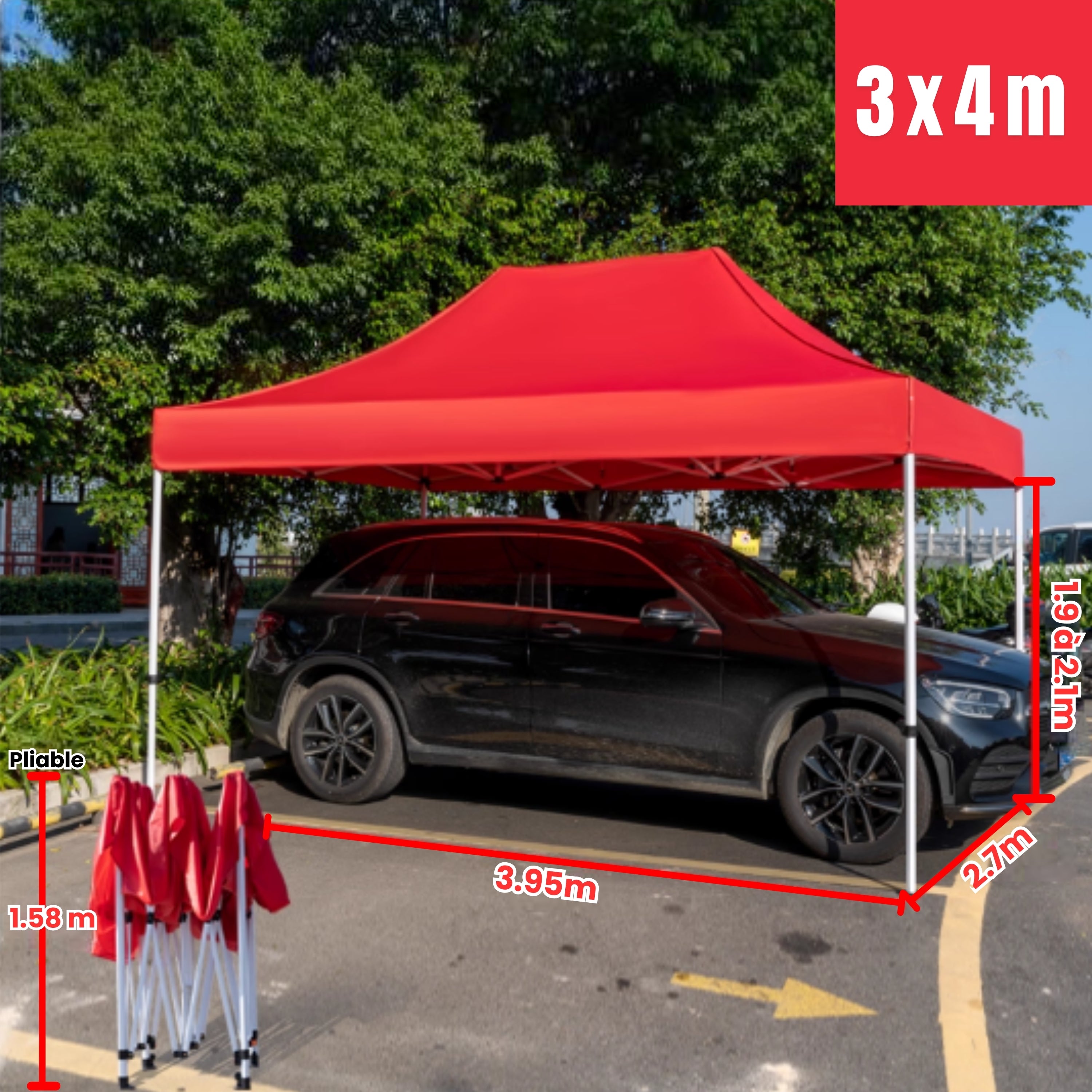 Barnum voiture 3x4m rouge