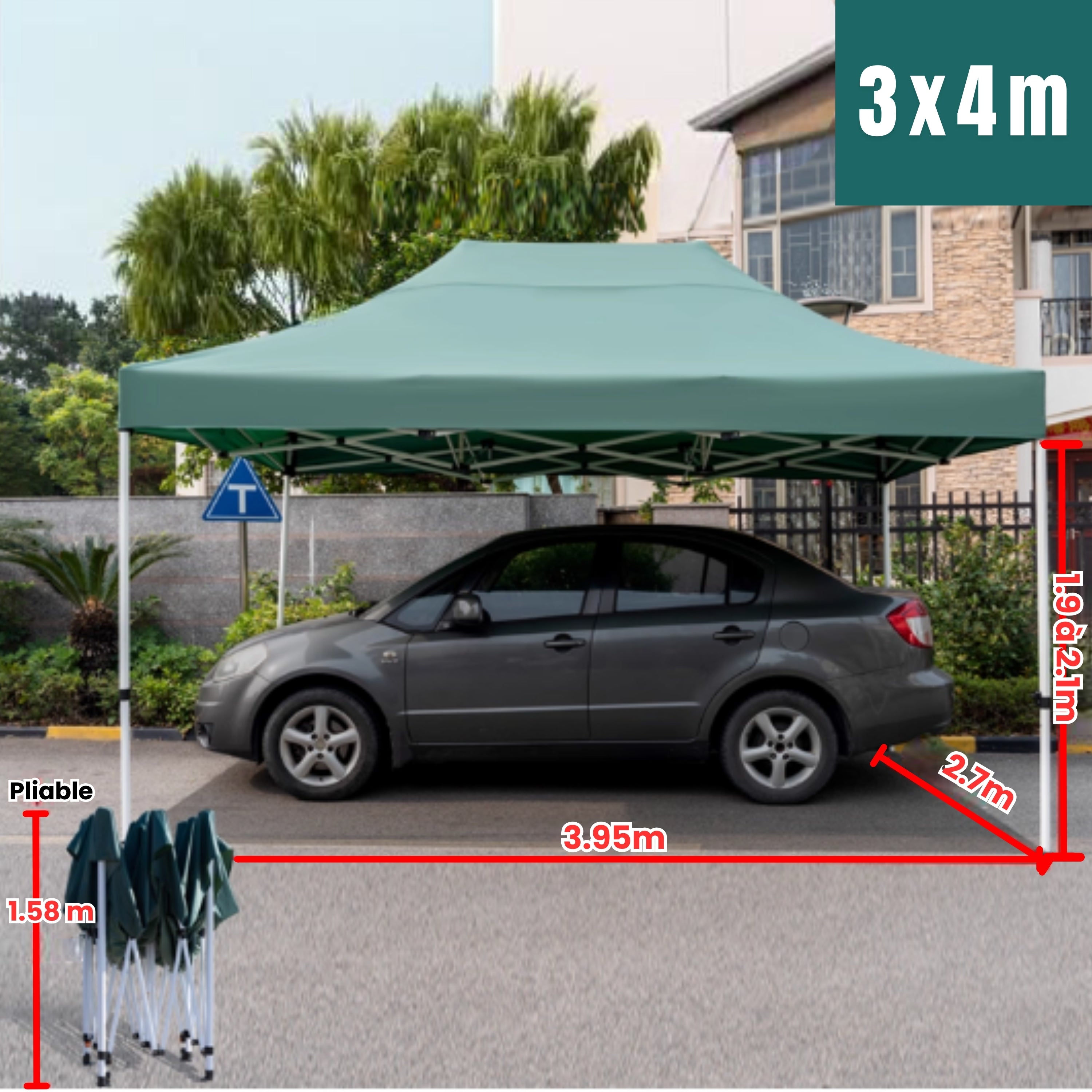 Barnum voiture 3x4m vert