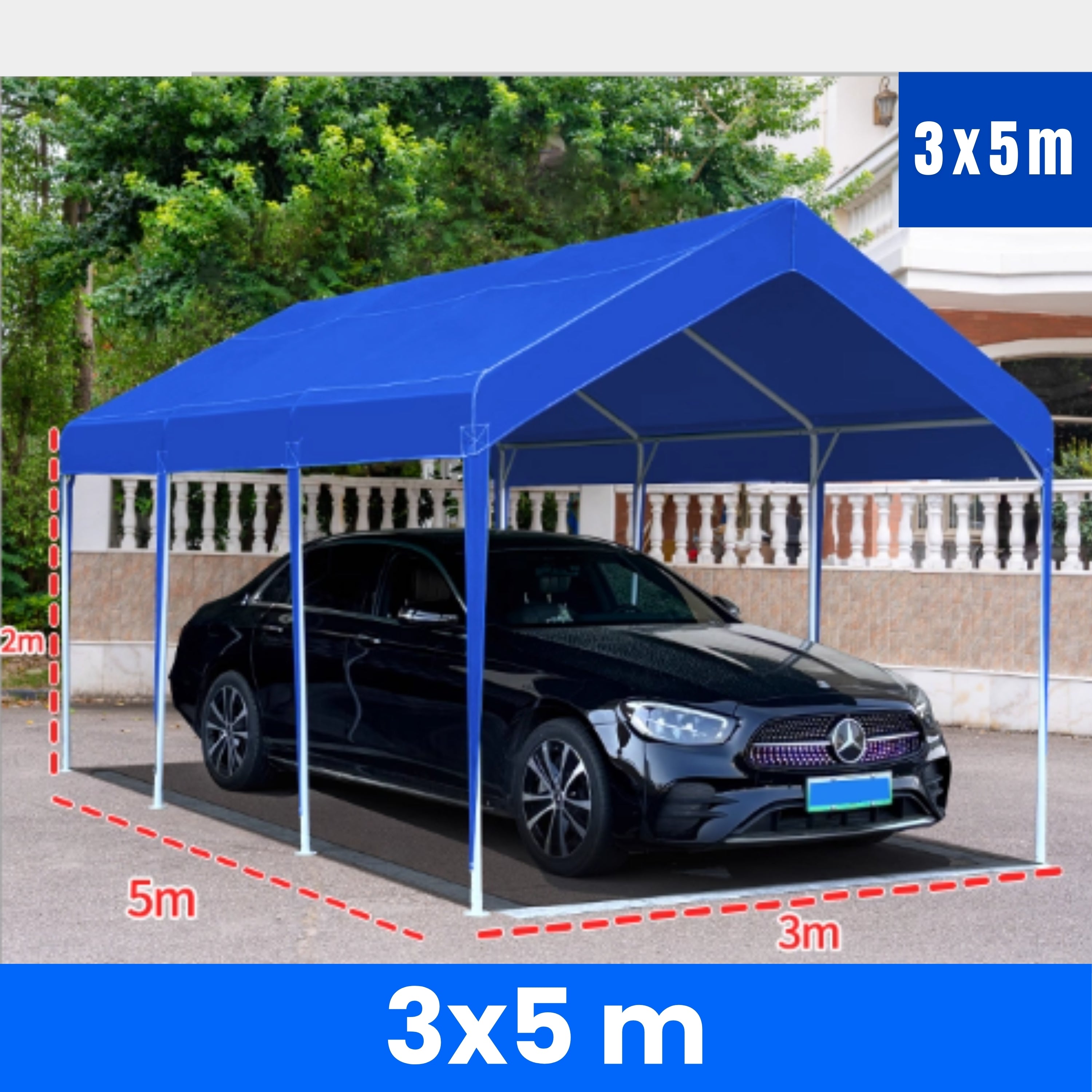 Barnum voiture grand 3x5m bleu