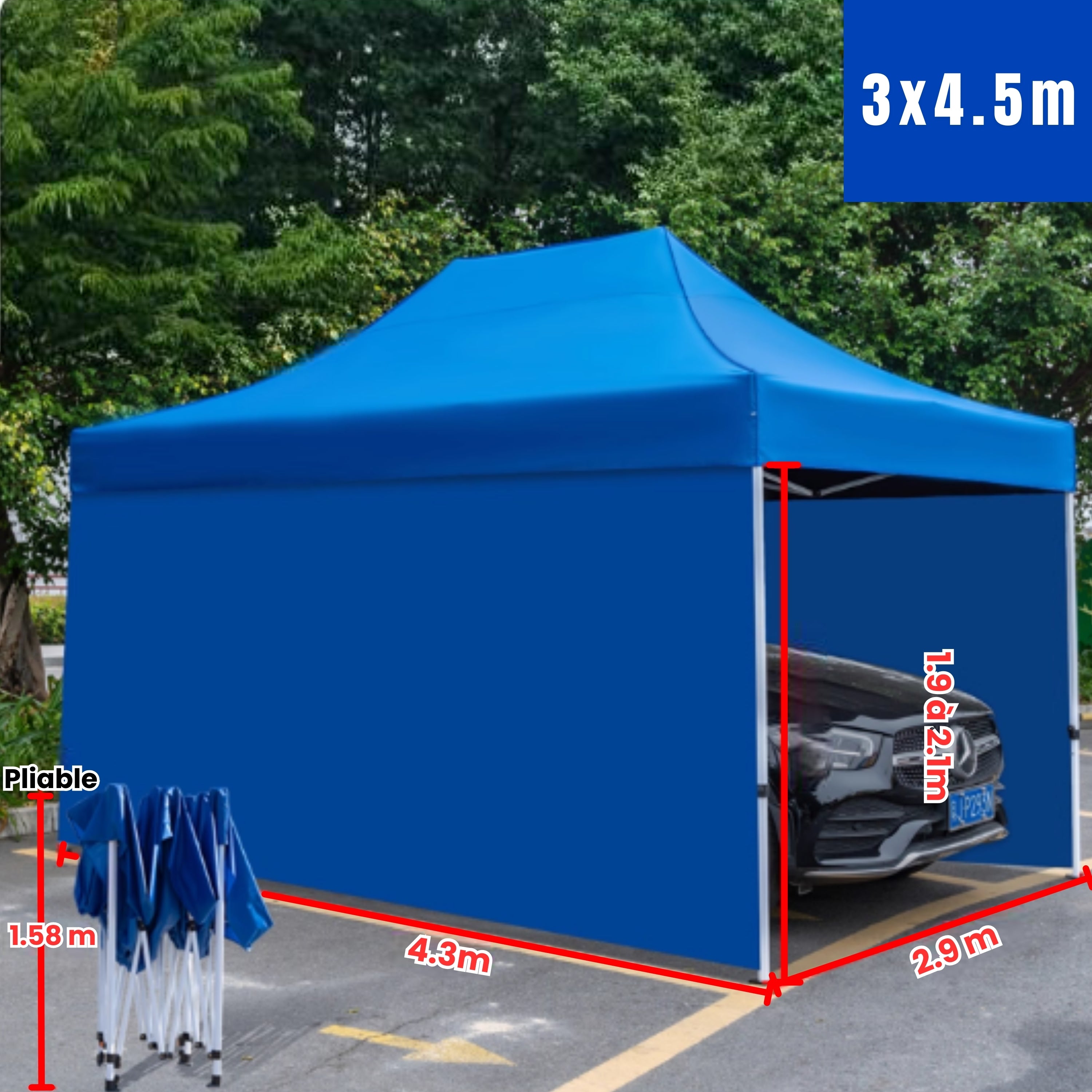 Barnum voiture grand avec mur bleu