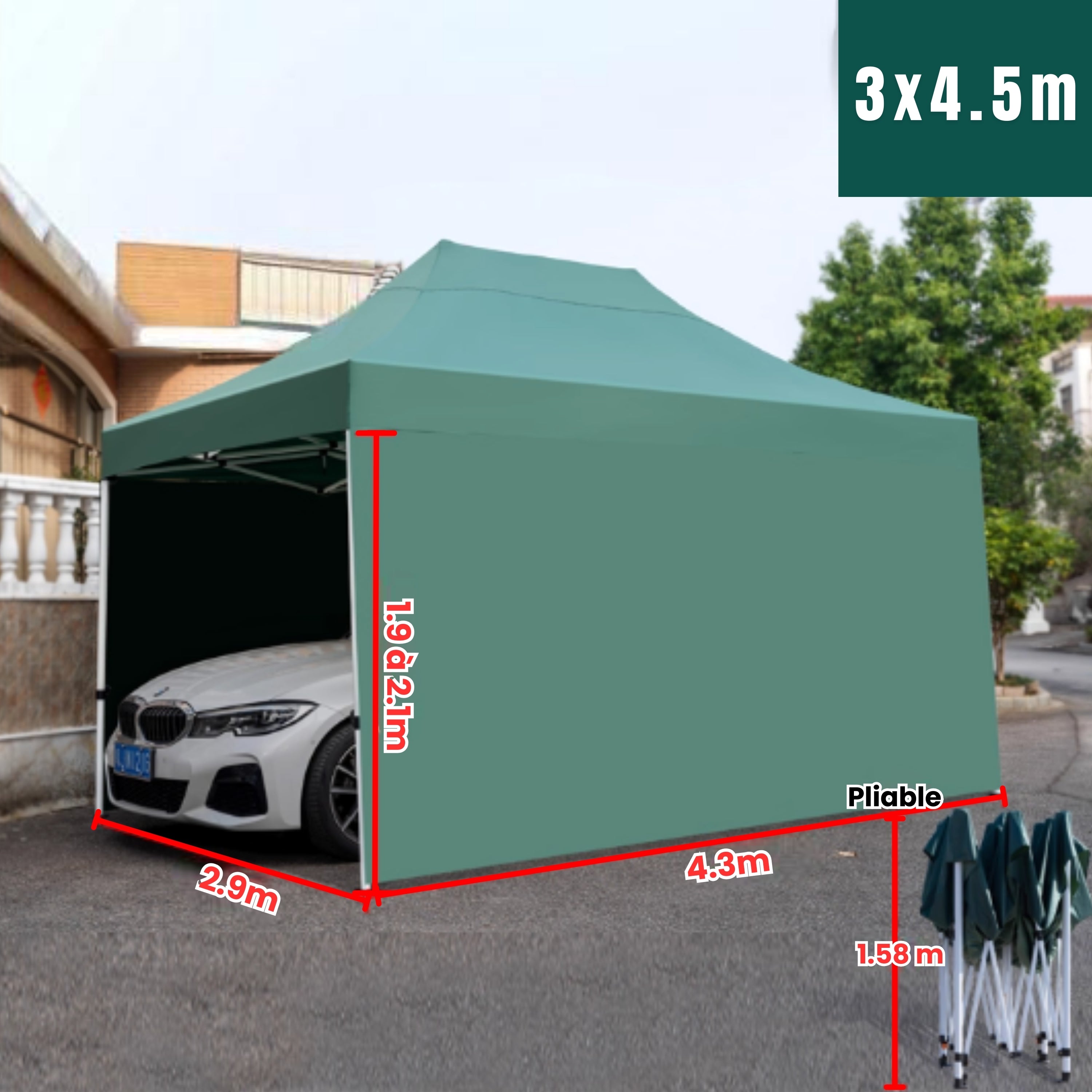 Barnum voiture grand avec mur vert