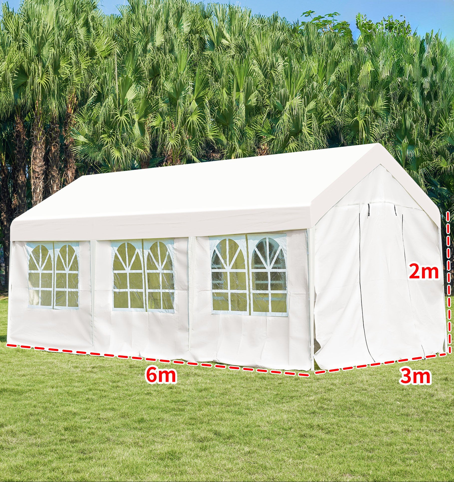 Tente de réception 3x6m avec 4 murs
