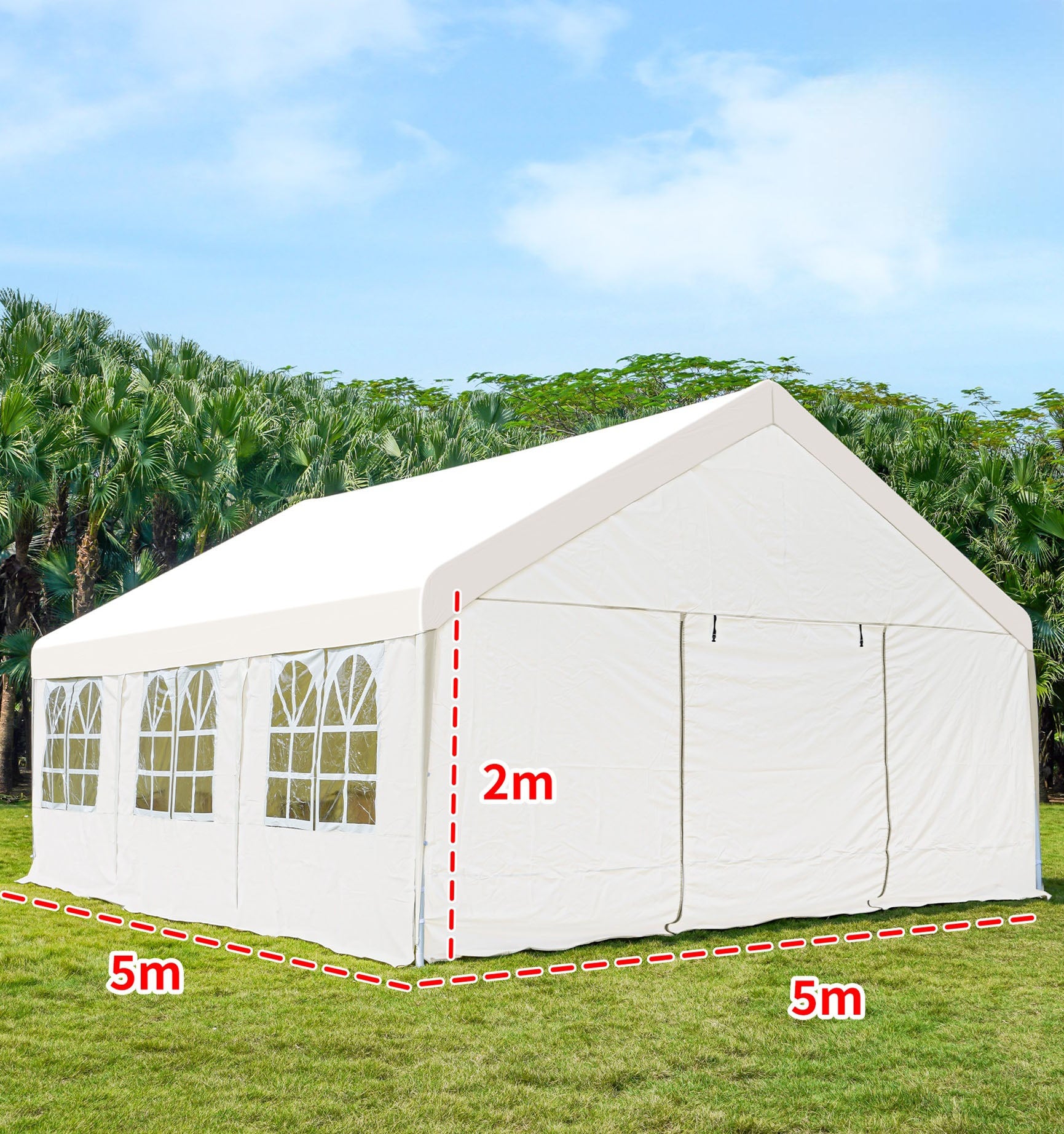 Tente de réception 5x5m avec 4 murs
