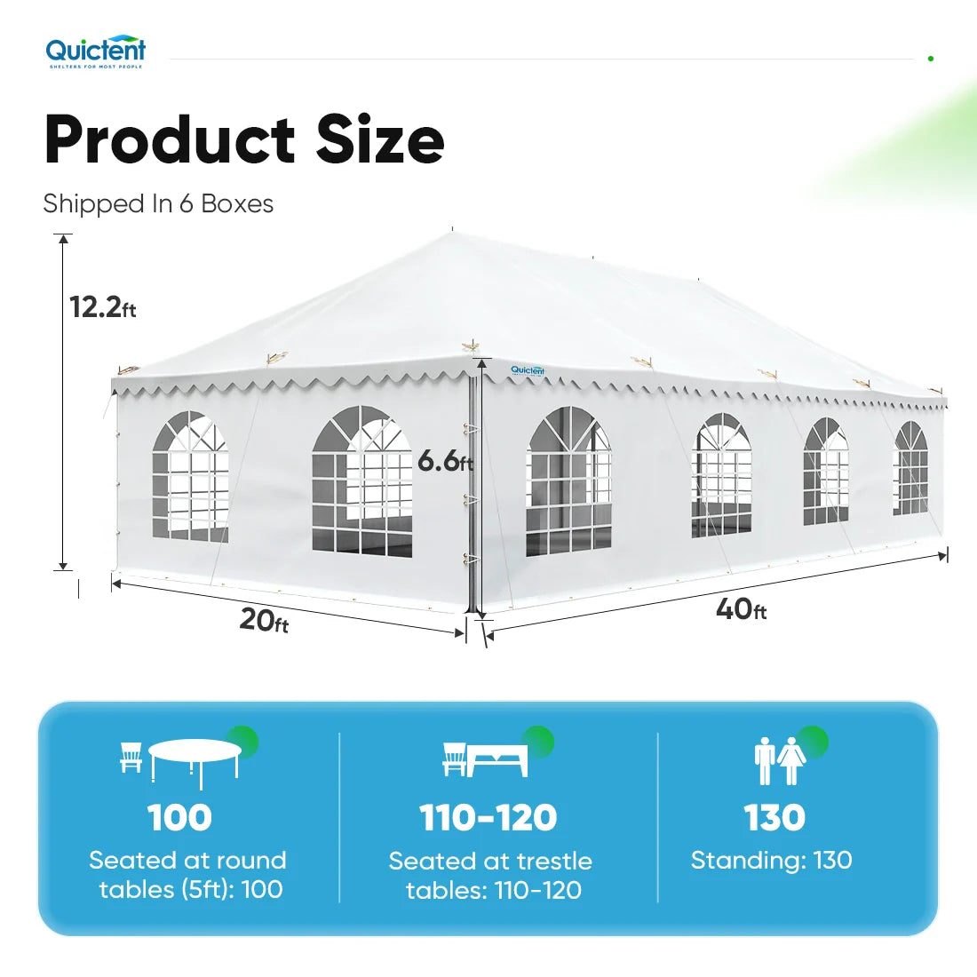 Barnum chapiteau 6 x 12 m – Ignifuge blanc