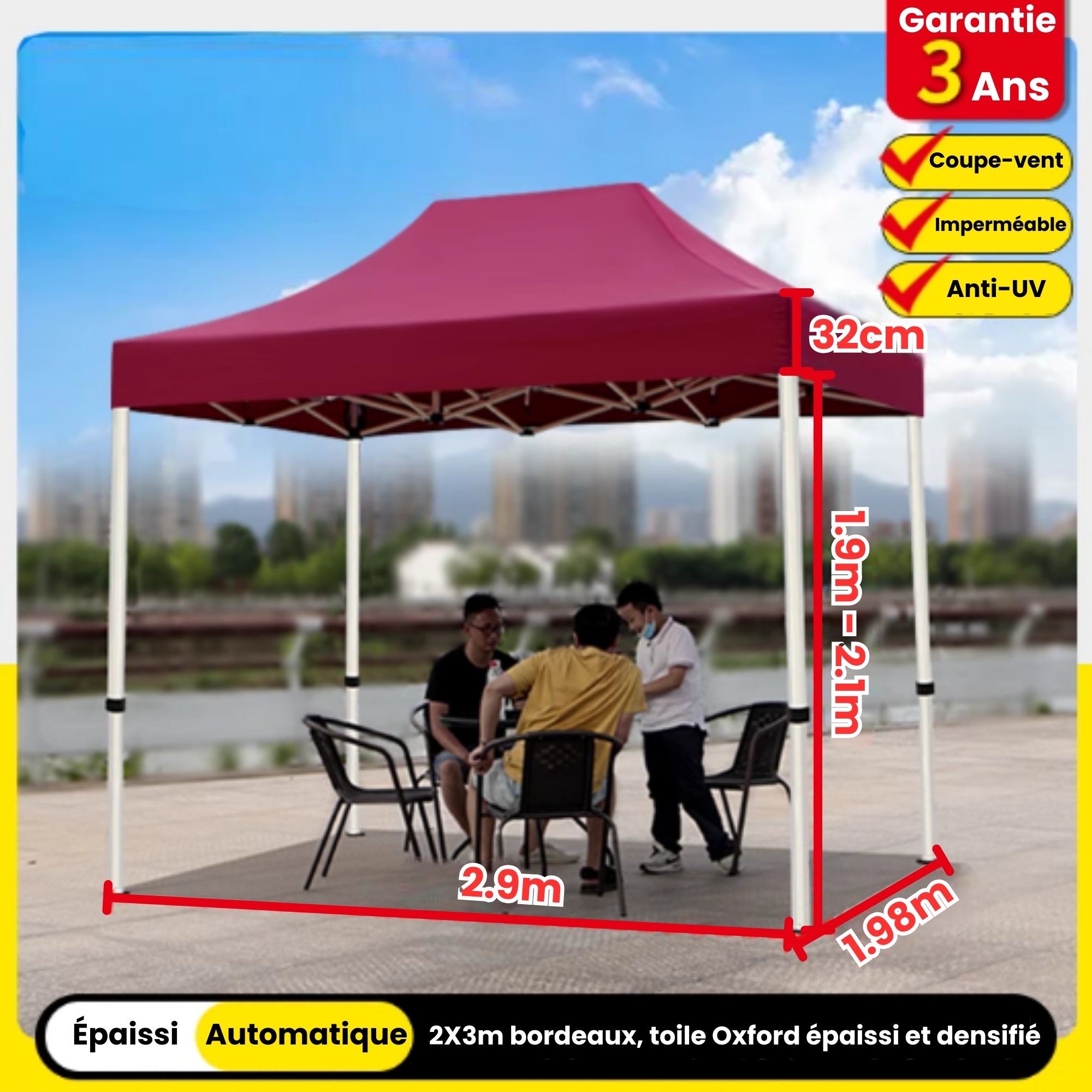 Barnum 2x3m bordeaux